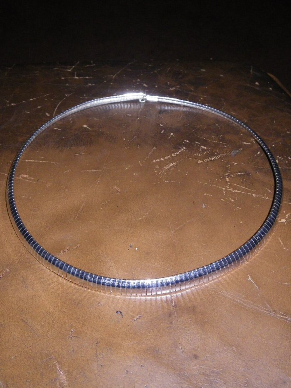Women’s Long Wide Sterling Silver Statement Necklace